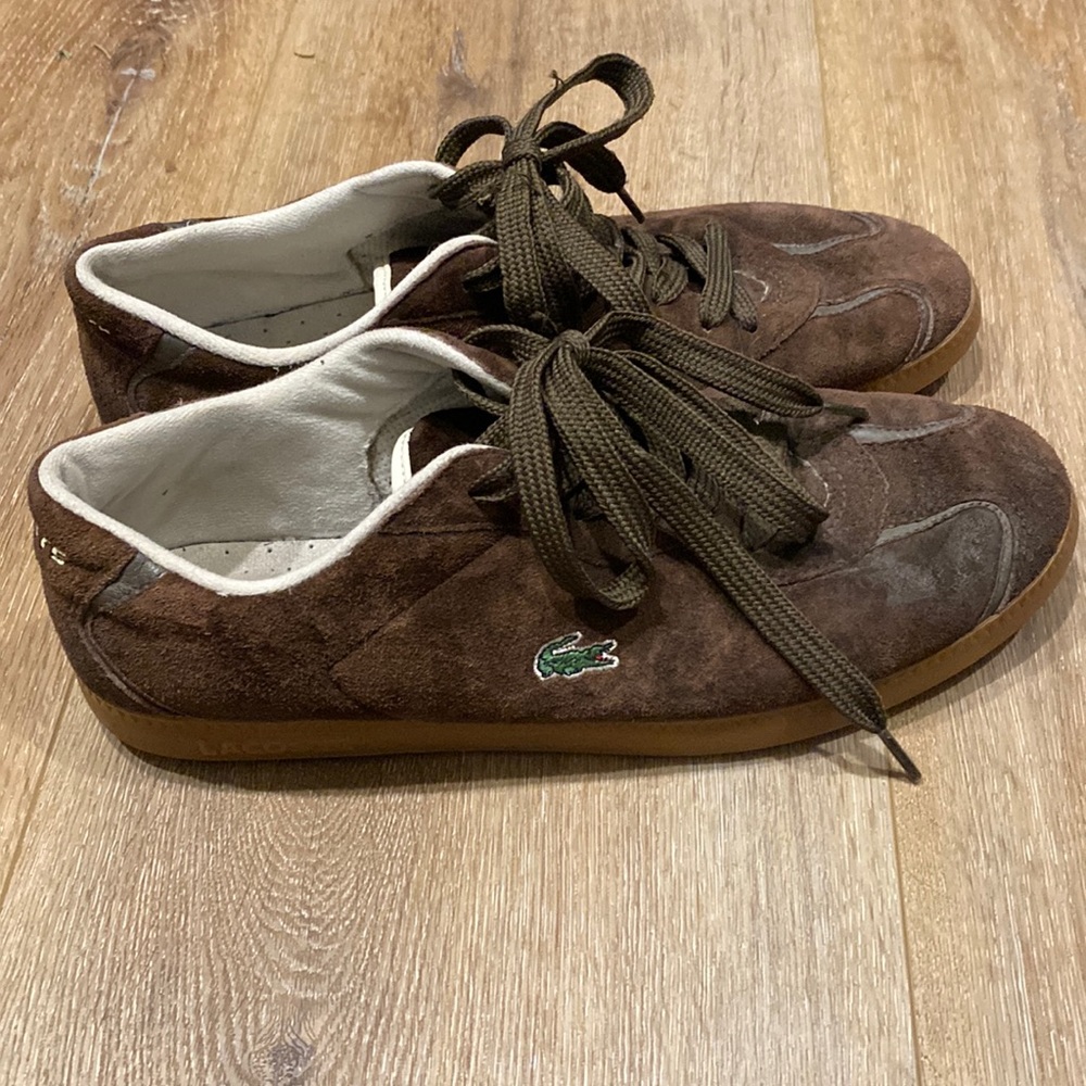 Brown Suede Lacoste Sneakers